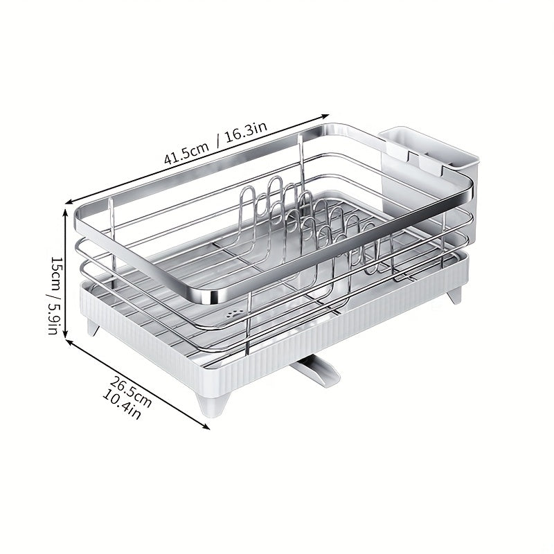 Collapsible Dish Drying Rack Sink Organizer Rack for Kitchen Dish Drying Rack Dish Drainers for Kitchen Counter Black/White Two Colors to Choose from, Suitable for 1-3 People Family for Kitchen Dish Storage and Other Kitchen Gadgets Storage