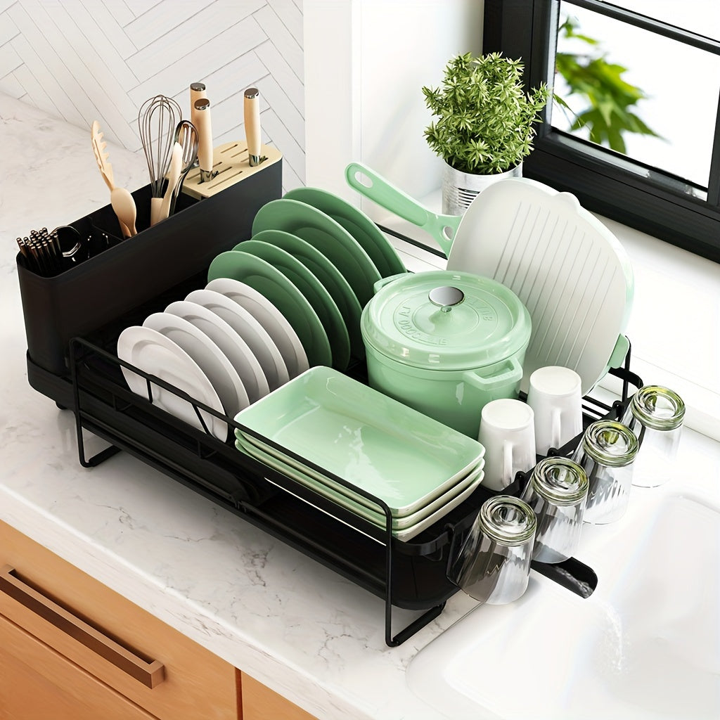 Anti-Rust Large Dish Drying Rack, Multifunctional Dish Rack And Drainboard Set, Extendable Dish Drying Rack, Versatile Drying Dish Rack Solution Baskets, Bins & Containers