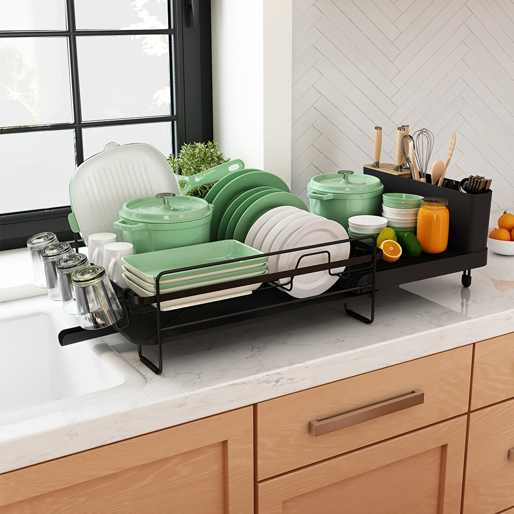 Anti-Rust Large Dish Drying Rack, Multifunctional Dish Rack And Drainboard Set, Extendable Dish Drying Rack, Versatile Drying Dish Rack Solution Baskets, Bins & Containers