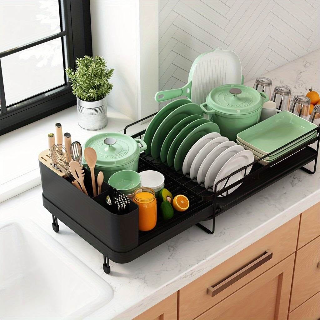 Anti-Rust Large Dish Drying Rack, Multifunctional Dish Rack And Drainboard Set, Extendable Dish Drying Rack, Versatile Drying Dish Rack Solution Baskets, Bins & Containers