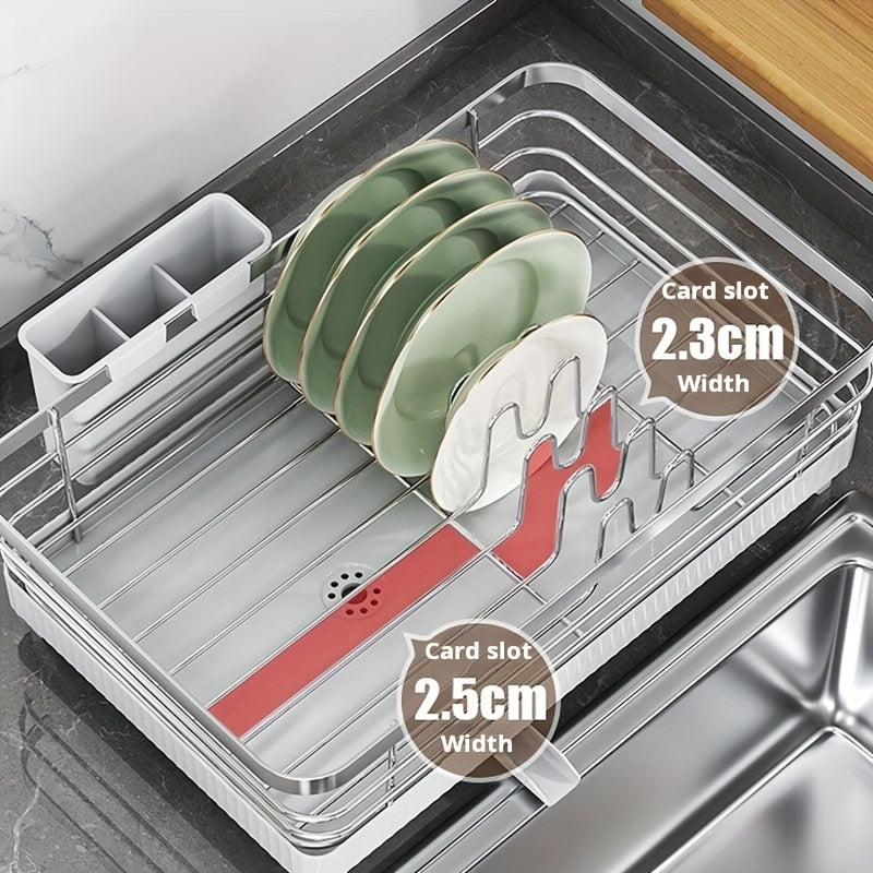 Collapsible Dish Drying Rack Sink Organizer Rack for Kitchen Dish Drying Rack Dish Drainers for Kitchen Counter Black/White Two Colors to Choose from, Suitable for 1-3 People Family for Kitchen Dish Storage and Other Kitchen Gadgets Storage