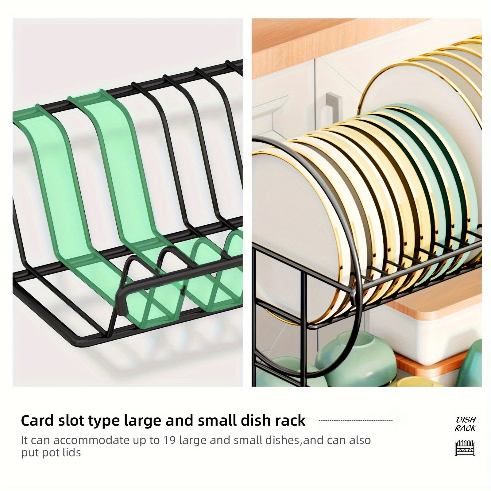 [Innovative, Kitchen Shelf] Innovative, Multifunctional Large-Capacity Shelf for The Kitchen | Two-Layer Drying Storage Rack, Minimalist Decor, Detachable And Easy to Clean, in Black
