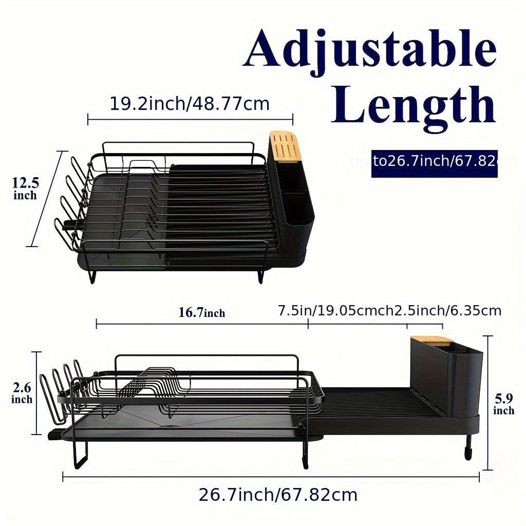 Anti-Rust Large Dish Drying Rack, Multifunctional Dish Rack And Drainboard Set, Extendable Dish Drying Rack, Versatile Drying Dish Rack Solution Baskets, Bins & Containers