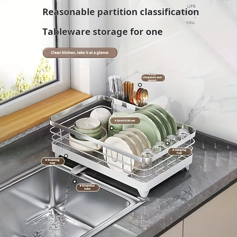 Collapsible Dish Drying Rack Sink Organizer Rack for Kitchen Dish Drying Rack Dish Drainers for Kitchen Counter Black/White Two Colors to Choose from, Suitable for 1-3 People Family for Kitchen Dish Storage and Other Kitchen Gadgets Storage