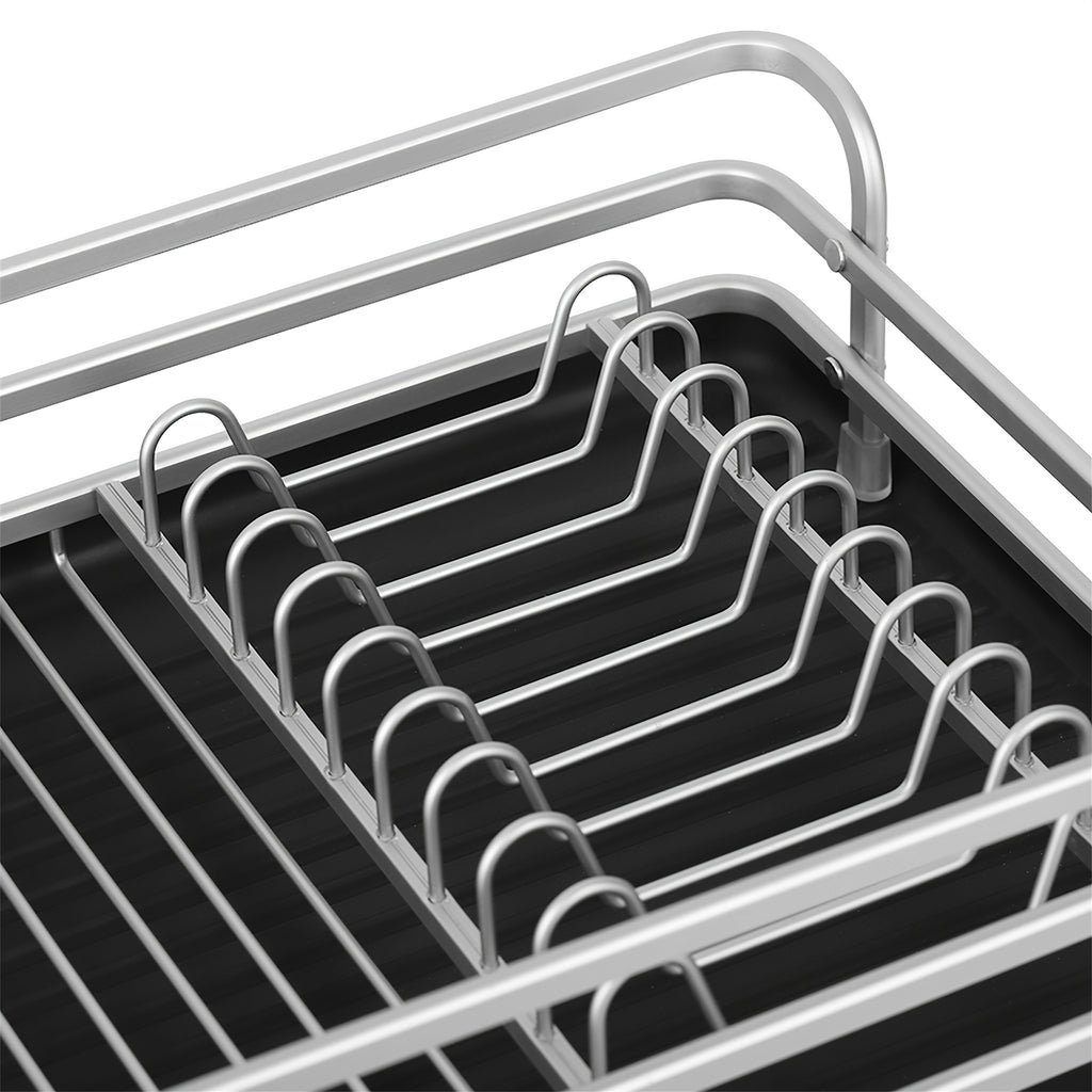 Dish Drying Rack, A Dish Rack Suitable for The Kitchen Countertop, Stainless Steel Kitchen Drying Rack with A Utensil Holder, Large Capacity Dish Draining Rack, Kitchen Storage Item with Knife Holder, 12.4 Ins W X 16.92 Ins L, Silvery Color Model