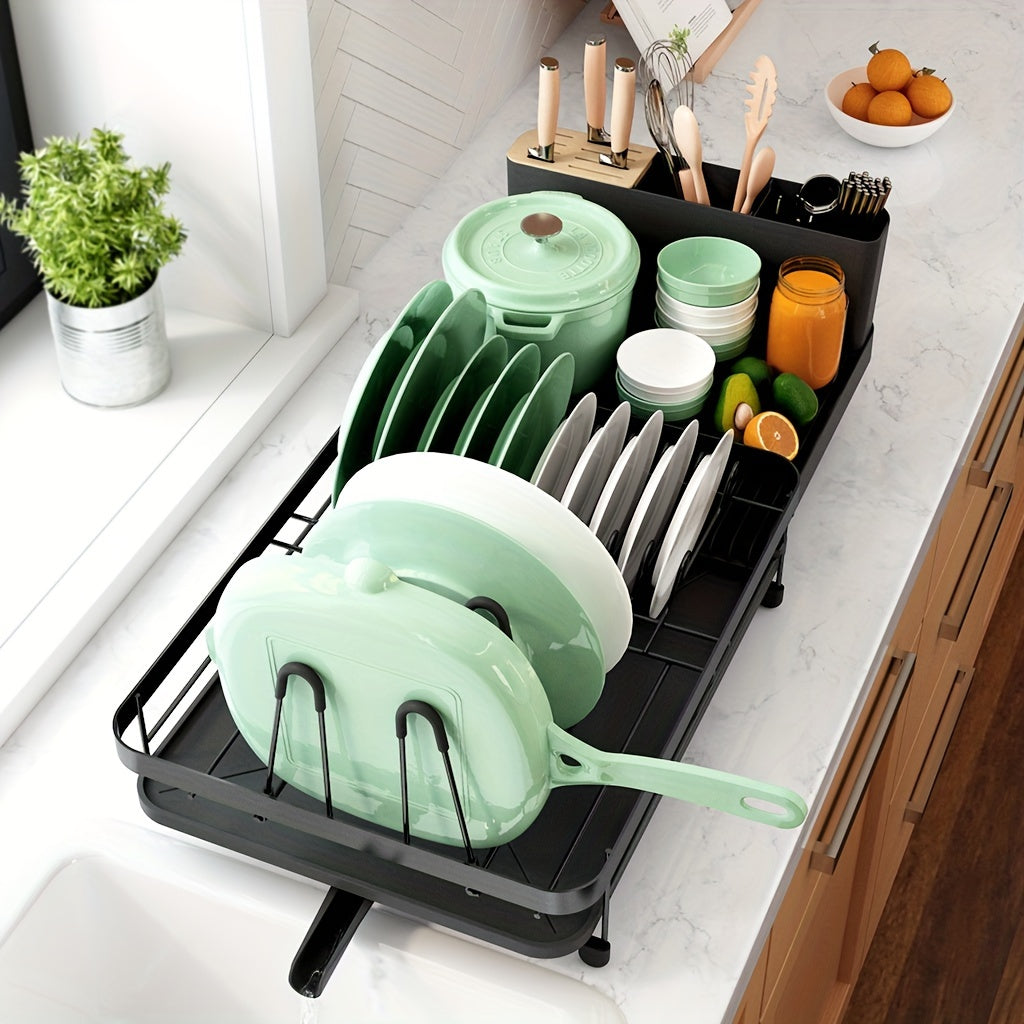 Anti-Rust Large Dish Drying Rack, Multifunctional Dish Rack And Drainboard Set, Extendable Dish Drying Rack, Versatile Drying Dish Rack Solution Baskets, Bins & Containers